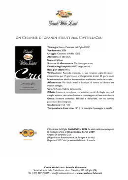 Schede tecniche vini