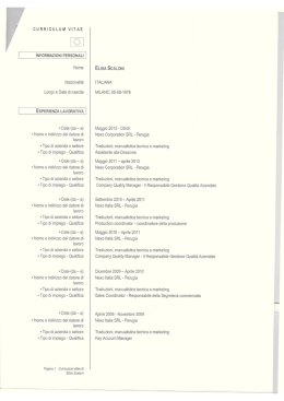 curriculum vitae informazioni personali