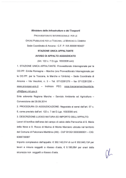 Avviso di appalto aggiudicato - Provveditorato OO.PP. sede Ancona