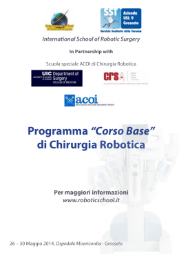 Programma “Corso Base” di Chirurgia Robotica
