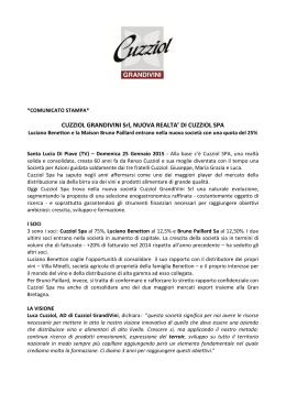 CUZZIOL GRANDIVINI Srl, NUOVA REALTA` DI CUZZIOL SPA