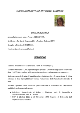 CURRICULUM DOTT.SSA ANTONELLA CAMARDO