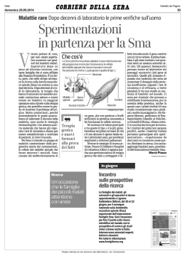 Sperimentazioni in partenza per la Sma