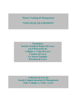 Master Training Strategie e Emozioni