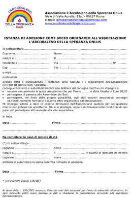 Associazione L`Arcobaleno della Speranza Onlus Viale di Valle
