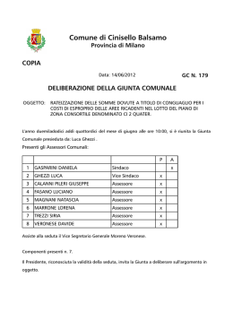 deliberazione della giunta comunale