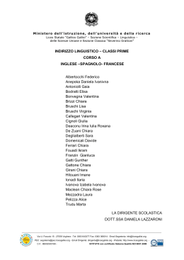 INDIRIZZO LINGUISTICO - Liceo "G. Galilei" e sez. classica "S