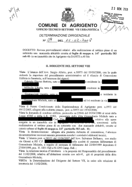 Revoca provvedimenti relativi alla realizzazione al settimo piano di