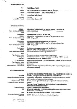 INFORMAZIONI PERSONALI Nome