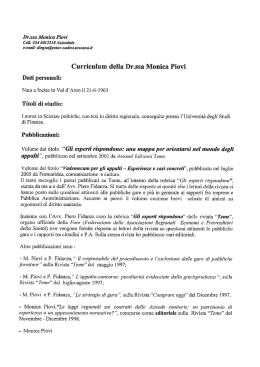 Dr.ssa Monica Piovi - Azienda Usl 11