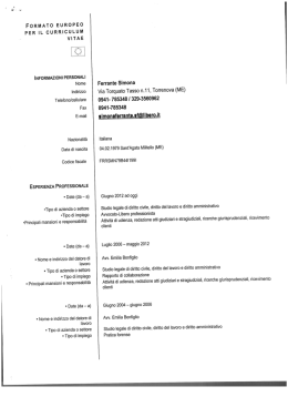 CURRICULUM - Avv. FERRANTE SIMONA