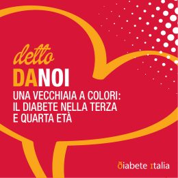 UNA VECCHIAIA A COLORI: IL DIABETE NELLA