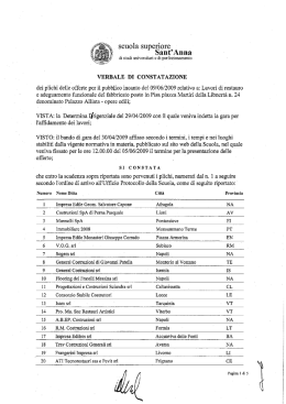 VERBALE DI CONSTATAZIONE dei plichi dellelofferte per il