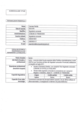 curriculum vitae segretario comunale dott.ssa carmela petrillo
