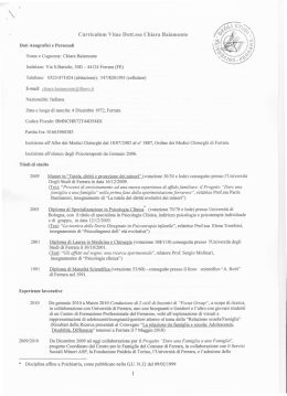 Curriculum Vitae Dott.ssa Chiara Baiamonte