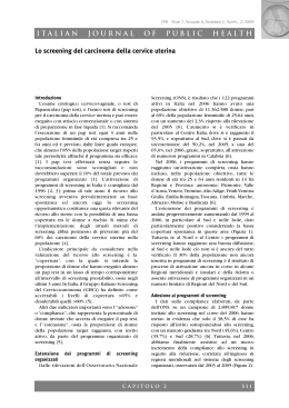 ITALIAN JOURNAL OF PUBLIC HEALTH Lo screening del