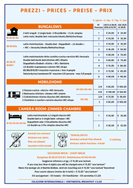 Scaricate il nosto listino prezzi.