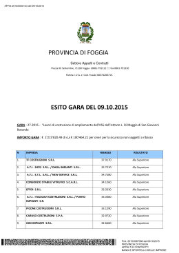 aggiudicazione prot - Provincia di Foggia