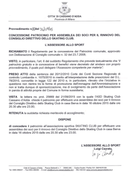 CONSIGLIO DIRETTIVO DELLO SKATING CLUB. L`ASSESSORE