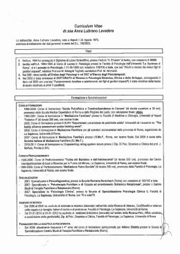 Curriculum Vitae dr.ssa Anna Lubrano Lavadera