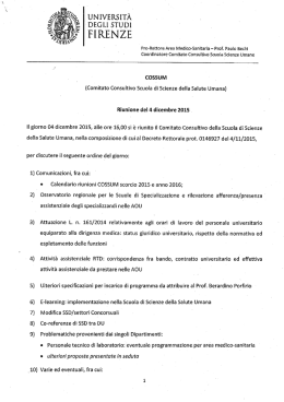 UNIVERSIT&Agrave; "DEGLI STU-Dl - Scuola di Scienze della Salute Umana