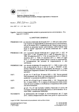 Incarichi di responsabilit&agrave; conferiti al personale tecnico