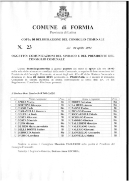 23 comunicazioni del sindaco e del presidente del consiglio comunale
