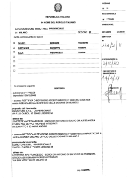 - sul ricorso n° 17753/09