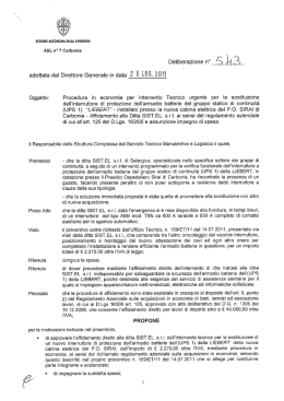 Delibera del 28 Luglio 2011, N.543