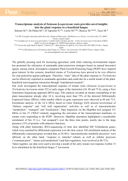 Transcriptome analysis of [i]Solanum lycopersicum[i] roots