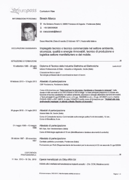 cv - GEA – Gestioni Ecologiche e Ambientali – SPA