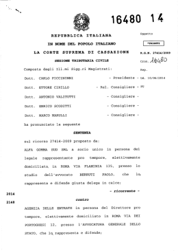 Corte di Cassazione, sez. trib., sentenza 18/07/2014, n. 16480