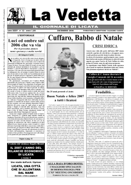 Dicembre 2006 - La Vedetta Online