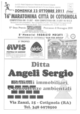 Locandina - Elenco corse Gruppo Podistico Avis Forl&igrave;