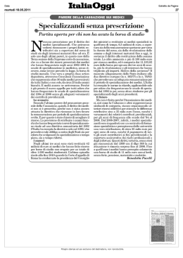 Specializzandi senza prescrizione