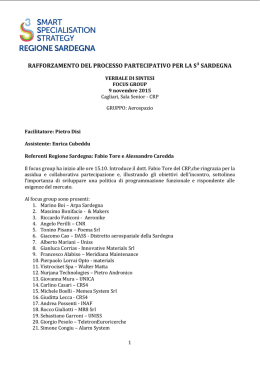 Il report del focus del 9 novembre 2015