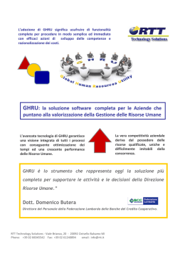 GHRU: la soluzione softw are com pleta per le Aziende che puntano