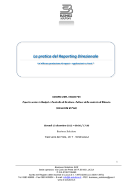 Brochure - La pratica del reporting direzionale
