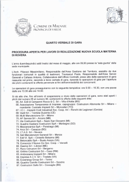 IV VERBALE DI GARA
