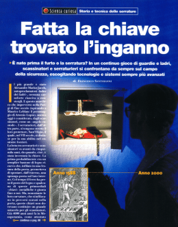 Scienza Curiosa &ndash; Storia E Tecnica Delle Serrature