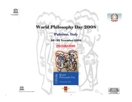 World Philosophy Day 2008 in Italy - Programme