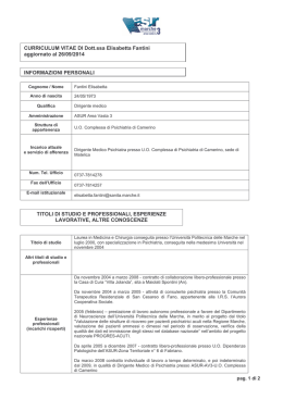 CURRICULUM VITAE DI Dott.ssa Elisabetta Fantini aggiornato al 26