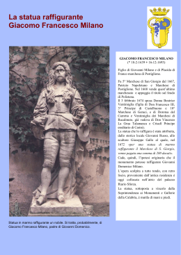 La statua raffigurante Giacomo Francesco Milano
