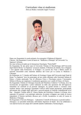 Il Presidente Sig.ra Dott.ssa Med. Antonella Gaglio