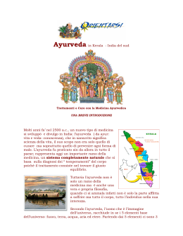 Ayurveda in Kerala - India del sud Molti anni fa` nel 2500
