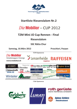 Startliste Riesenslalom Nr.2 TZM Mini JO Cup