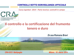 I controlli e la certificazione delle sementi di frumento - CRA-SCS