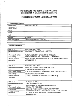 dichiarazione sostitutiva di certificazione