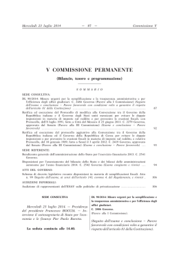 V Bilancio, tesoro e programmazione