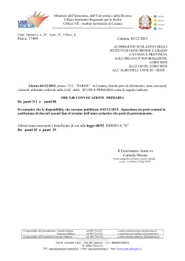 Prot.n. 17499 Catania, 02/12/2015 Altresì sono convocati i